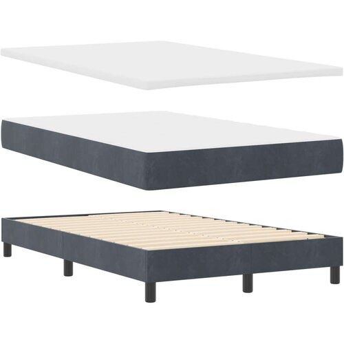 VidaXL Krevet s kutijom opruga tamno sivi 120x200 cm bar&amp;scaron;un Slike