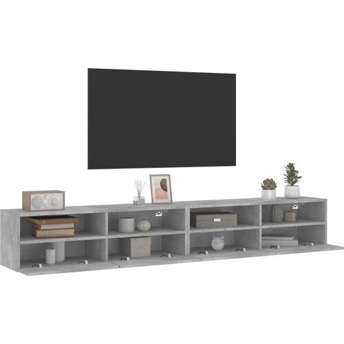  Zidni TV ormarići 2 kom siva boja betona 100x30x30 cm drveni Slike