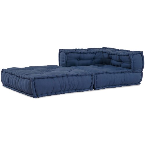 vidaXL Pouffe Indigo Bombaž 70 x 70 x 54 cm Bombažni pouffe Moderni Cene