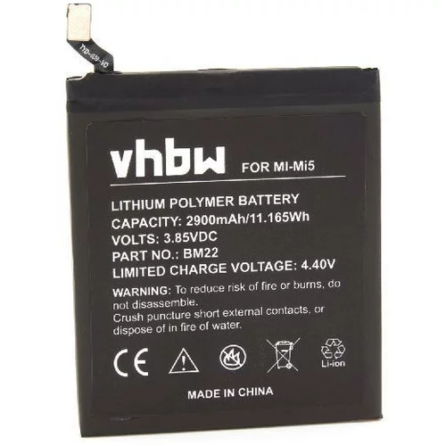 VHBW Baterija za Xiaomi Mi 5 / Mi 5 Pro / Mi 5 Gold, 2900 mAh