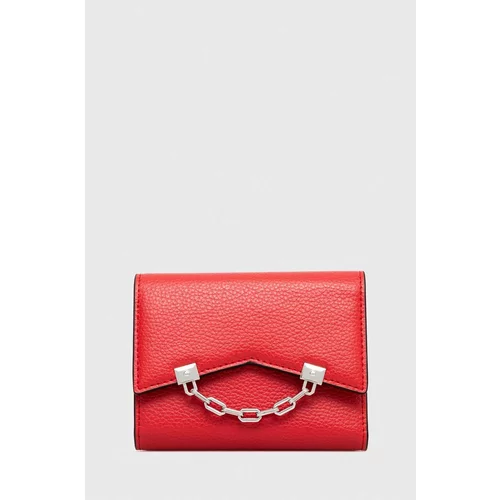 Karl Lagerfeld Usnjena denarnica ženski, rdeča barva