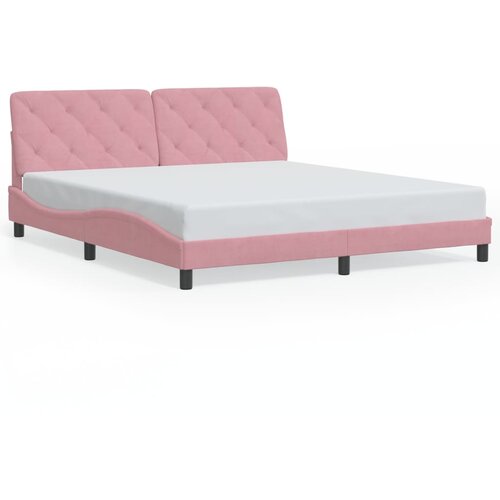 Maison Chic Posteljni okvir - Dvoposteljna postelja - Zakonska postelja z vzglavjem roza 180x200 cm žamet-J6024, (21773087) Cene