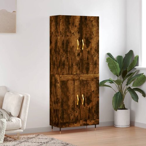 vidaXL Visoka komoda dimljeni hrast 69 5x34x180 cm konstruiranog drva Cijene
