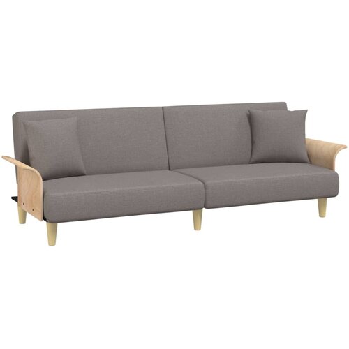 Maison Chic Raztegljiv kavč - Raztegljivi divan z naslonjali za roke taupe blago, (21729471) Cene