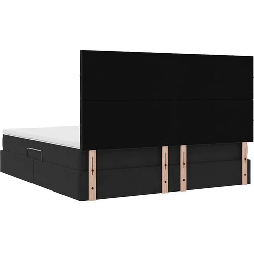  LED krevet za pohranu s madracem Crna 180 x 200 cm Bar&amp;scaron;un Slike