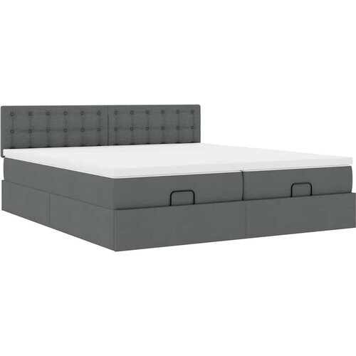 vidaXL Otomanski posteljni okvir z vzmetnicami siv 160x200 cm blago Cene