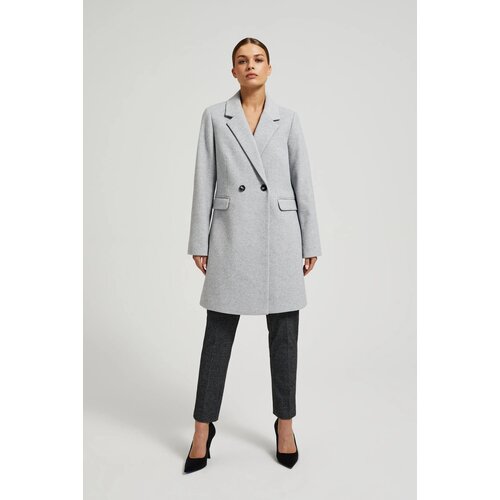 Moodo Women's coat with buttons - gray Cene