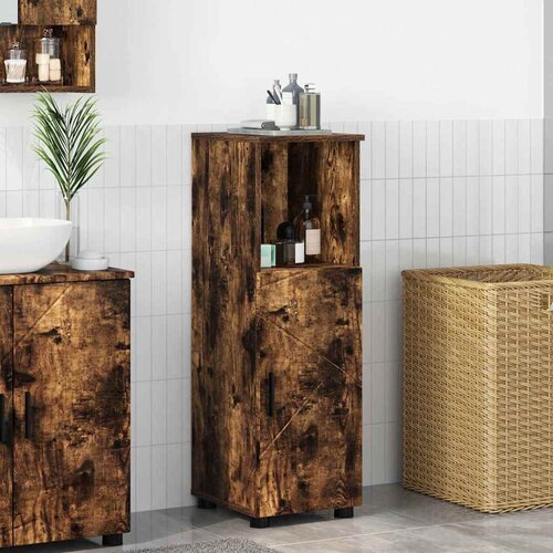 vidaXL Kupaonski ormar s policom Dimljeni hrast 30 x 35 x 95 cm Cijene