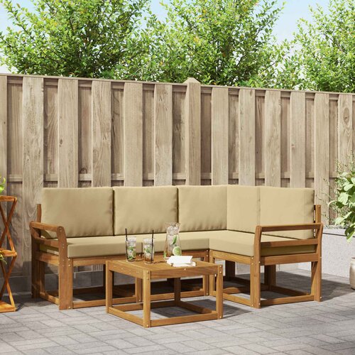  Set vanjskih sofa 5 kom. Prirodna i bež Cene