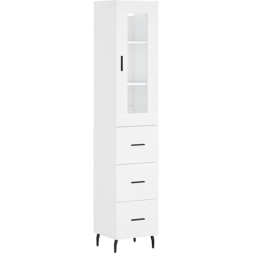 Maison Chic Visoka omara - Komoda - Predalnik bela 34,5x34x180 cm inženirski les, (21722352) Cene