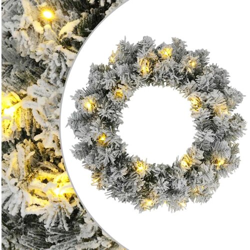  Božićni vijenac Zelena i bijela &amp;Oslash; 50 cm PVC 25 LED lampica - Bijela 50 cm s LED svjetlima Slike