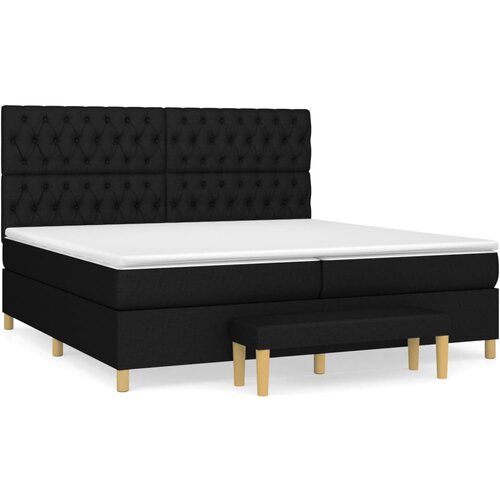 Maison Chic Box spring postelja - Vzmetna postelja z vzmetnico črn 200x200 cm blago SL13352, (21883960) Cene
