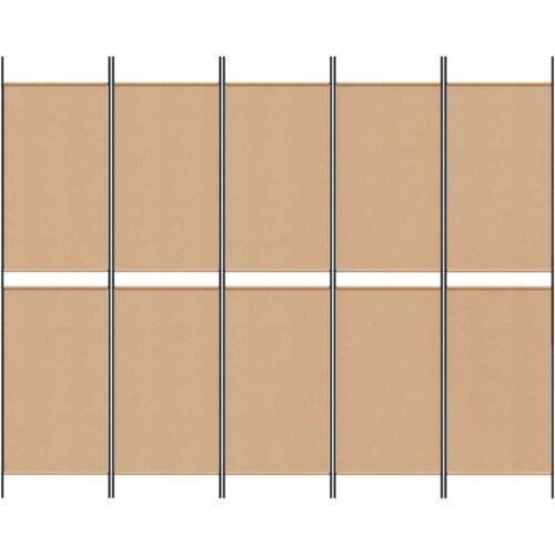  5-Panelni Pregrađivač Bež 250 x 200 cm Tkanina - Bež 250 x 200 cm Slike