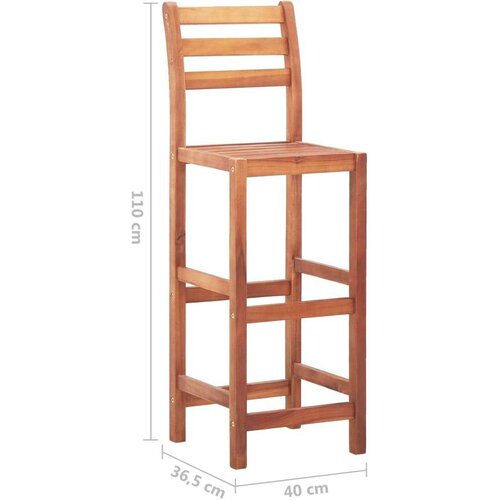  Barske stolice 4 kom od masivnog bagremovog drva Slike