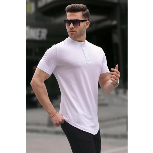 Madmext Polo T-shirt - White - Slim fit Slike