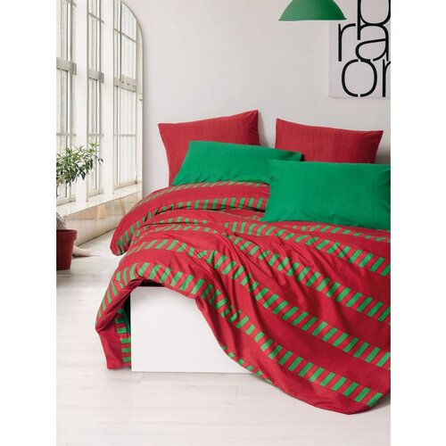  holly - green greenred ranforce single xxl quilt cover set (de) Cene