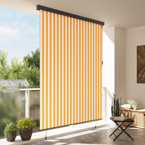 VidaXL Vanjska Roleta Narančasta i bijela 220 x 250 cm tkanina Slike
