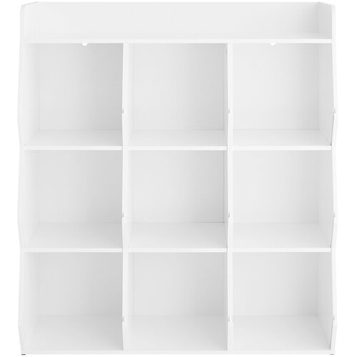 SoBuy Montessori knjižna polica z 9 predali za igrače, bela, (5000053632) Slike