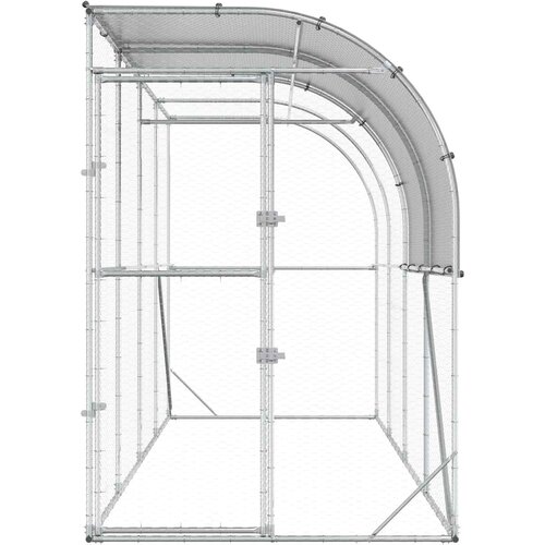  Kavez za piletinu uz zid Srebrna 400 x 100 x 215 cm Slike