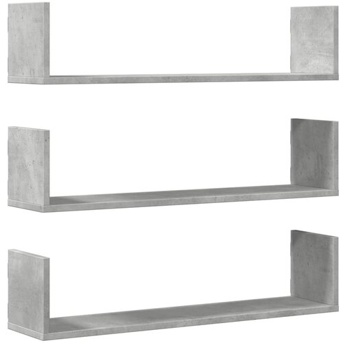 Maison Chic 3 kosi Stenske Police - Viseče police betonsko siva 80x18x18 cm inženirski les, (21793441) Slike