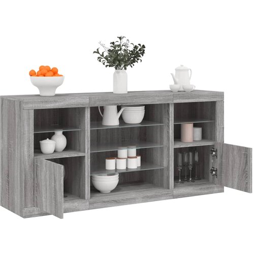 VidaXL Komoda s LED svjetlima boja sivog hrasta 142 5x37x67 cm Slike