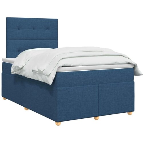  Boxspring krevet s madracem Plava 120 x 190 cm Tkanina - Plava 120 x 190 cm Pro&amp;scaron;iveno gumbima Slike
