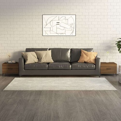  Stolići za kavu s metalnim nogama 2 kom boja hrasta 50x50x40 cm Slike