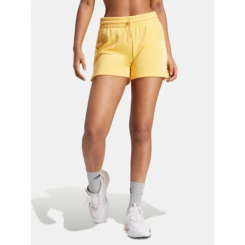 Adidas Športne kratke hlače Essentials Linear IS2082 Oranžna Slim Fit