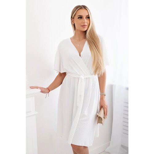 Kesi Women&amp;#039;s dress with a plunging neckline - ecru Slike