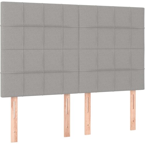 Maison Chic Posteljno vzglavje - Vzglavna omarica 4 kosa svetlo siv 72x5x78/88 cm blago, (22077905) Cene
