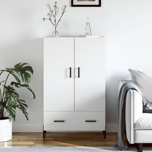 VidaXL Visoka omara bela 69,5x31x115 cm inženirski les Slike