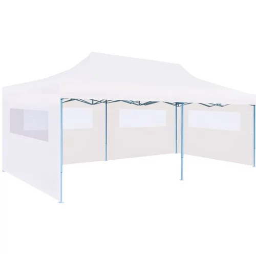  Zložljiv pop-up vrtni šotor s stranicami 3x6 m jeklen bel