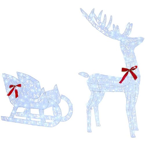 VidaXL Reindeer vuče saonice Hladna bijela 120 cm 55 cm Akril Slike