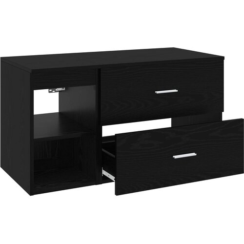  Set namje&amp;scaron;taja za kupaonicu 2 kom. Crni hrast Konstruirano drvo Crna 62,5 x 44,5 x 50 cm Slike