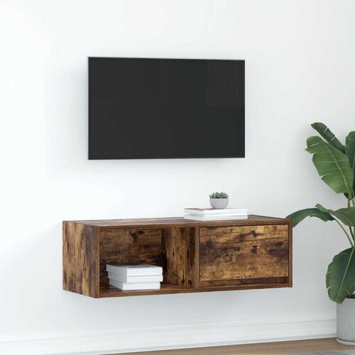 Furnova TV omarica dimljeni hrast 80x31x25,5 cm inženirski les, (21922552) Slike
