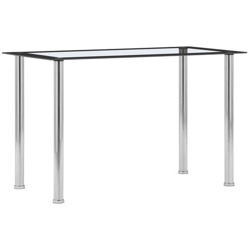 vidaXL Jedilna miza črna in prozorna 120x60x75 cm kaljeno steklo Cene