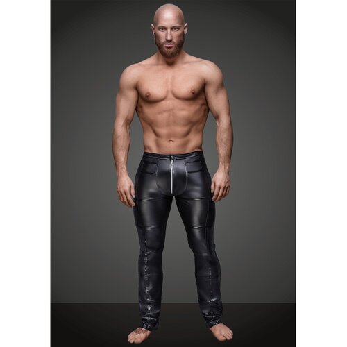 Noir Handmade Mu&amp;scaron;ke seksi pantalone sa rajsfer&amp;scaron;lusom, Crne Slike