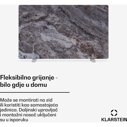 Klarstein marmoheat infracrvena ploča | 600 w | 15 m&amp;sup2; | mramorni dizajn | 70 cm x 100 cm Slike