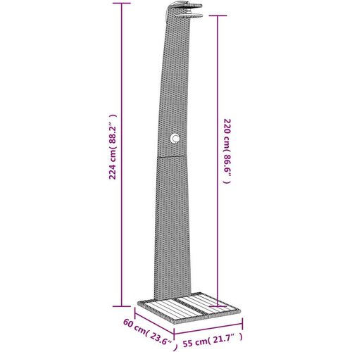vidaXL vanjski tuš bež 55x60x224 cm od poliratana i bagremovog drva Cijene
