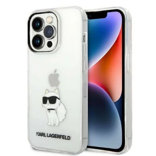 Karl Lagerfeld Originalen ovitek KLHCP14LHNCHTCT za iPhone 14 Pro prozorna silikonska zaščita - IML NFT Choupette