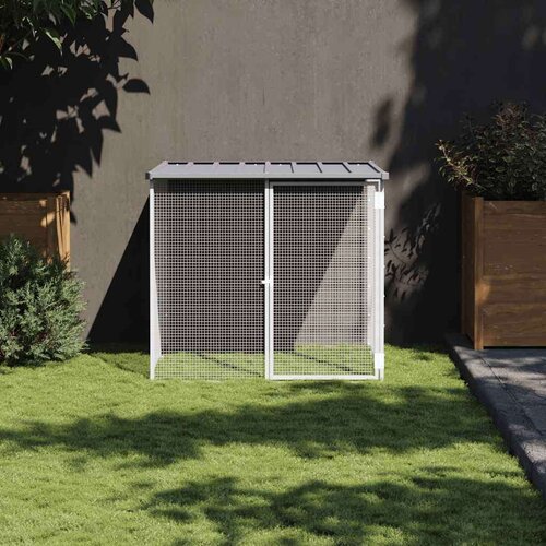 vidaXL Kavez za koko&scaron;i s krovom svjetlosivi 103 x 98 x 90 cm čelični Cijene