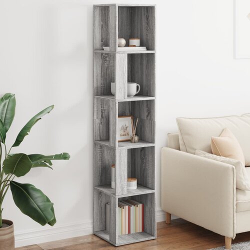 The Living Store Kotna omarica siva sonoma 33x33x164,5 cm inženirski les - Kotna Omara, (21430726) Slike