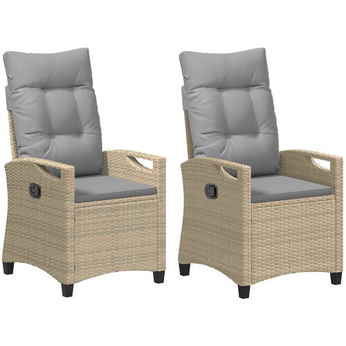  Vrtna stolica 2 pcs Bež i svijetlo siva 56 x 60 x 112 cm Slike