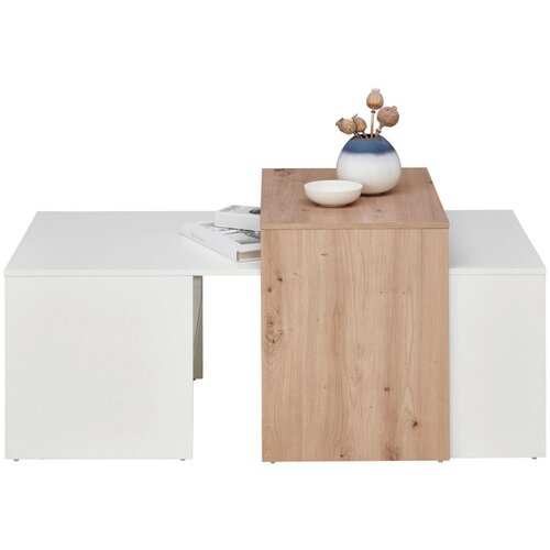 Hom`in klubska miza, 115/50/70 cm bela, barve hrasta Slike