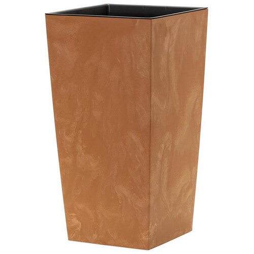 Prosperplast saksija kvadratna visoka reljefna - terakota R624 / 22×22×42 cm Slike