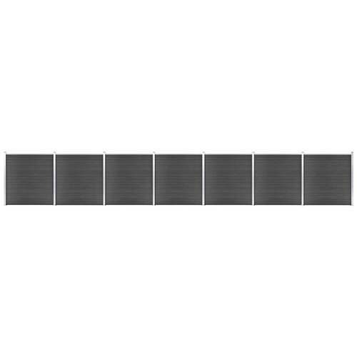  Set panela za ogradu WPC 1218 x 186 cm crni Cijene