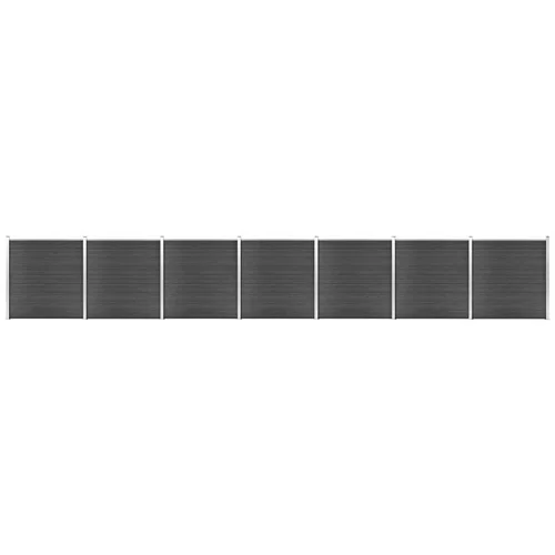  Set panela za ogradu WPC 1218 x 186 cm crni