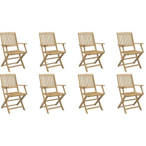 Maison Chic Zložljivi Vrtni Stoli - Stol za vrti 8 kosov 54,5x58x90 cm trdna akacija JS3199, (21876066) Cene