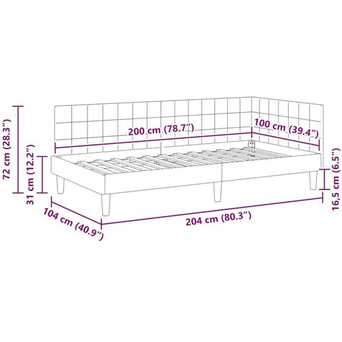 VidaXL Kutni okvir kreveta s uzglavljem Tirkizna 100 x 200 cm Bar&amp;scaron;un Slike