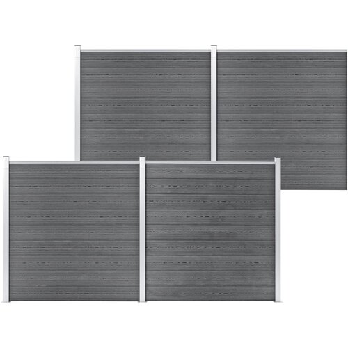 VidaXL vrtna ograda od WPC-a 699 x 186 cm siva Slike